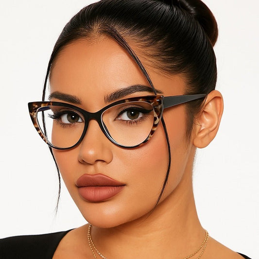 Leg Cat Eye Anti - blue Light Flat Bottom Glasses - Sophinity