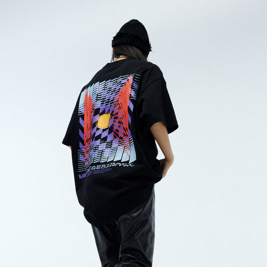 Street Style Irregular Pattern Loose Short Sleeve