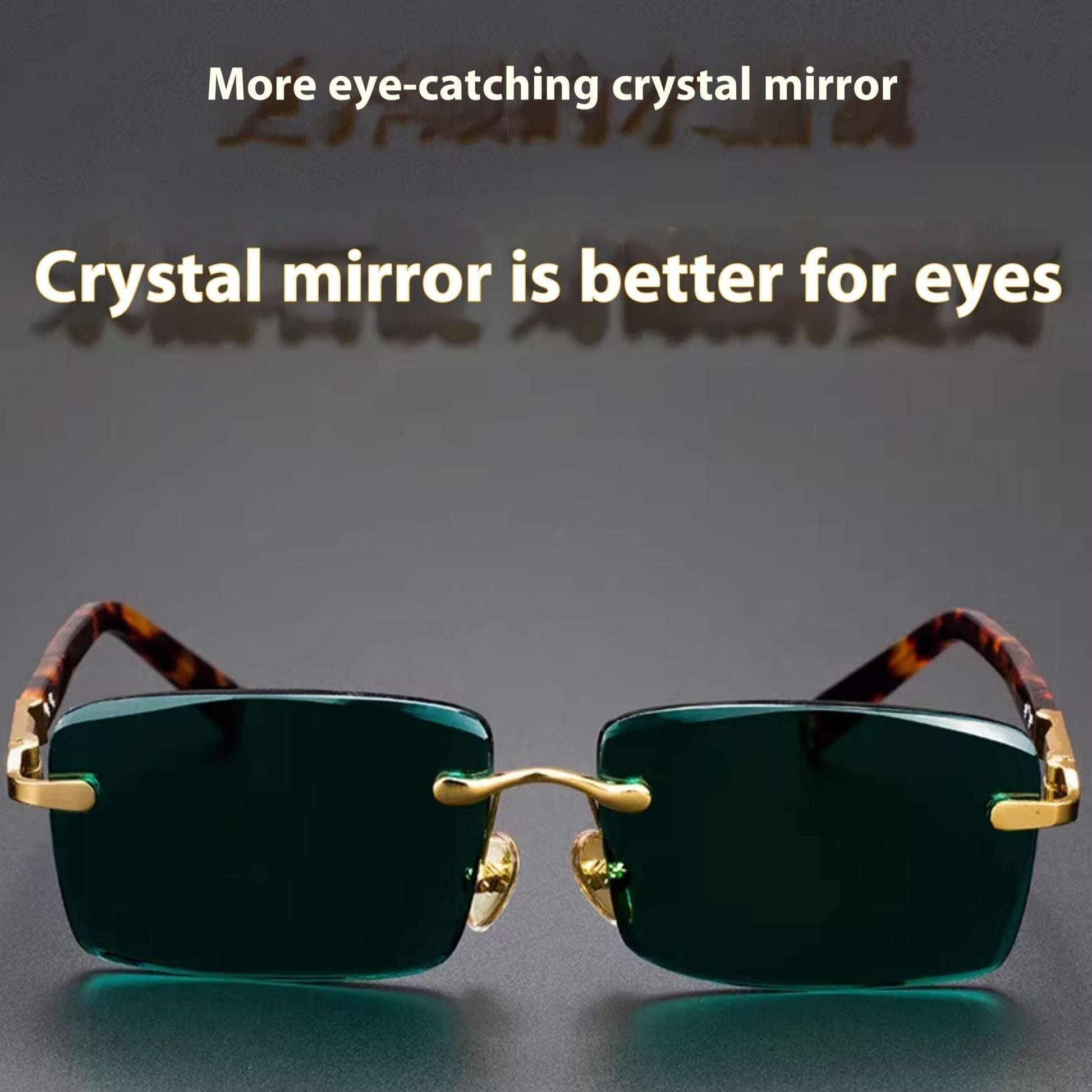 High End Wealth Attracting Dark Green Crystal Glasses - Sophinity