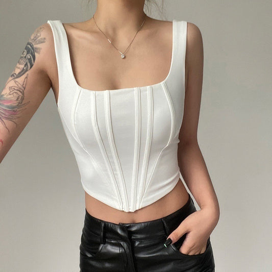 Women's Fishbone Layering Top Slim Fit Short - Sophinity