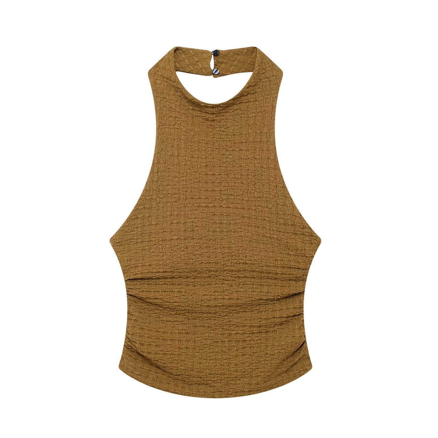 Stylish Good Texture Hanging Collar Top - Sophinity