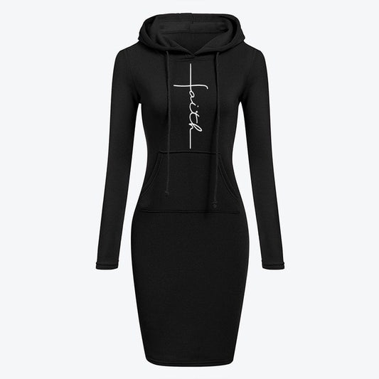 Autumn Winter Women Hoodies Sweatshirts Long-sleeved Dress - Sophinity