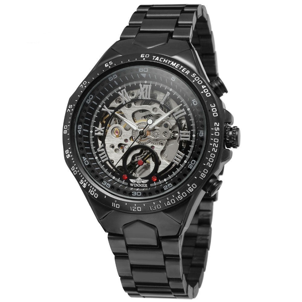 Personalized All - steel Hollow Automatic Mechanical Watch Fashion Watch For Men - Sophinity
