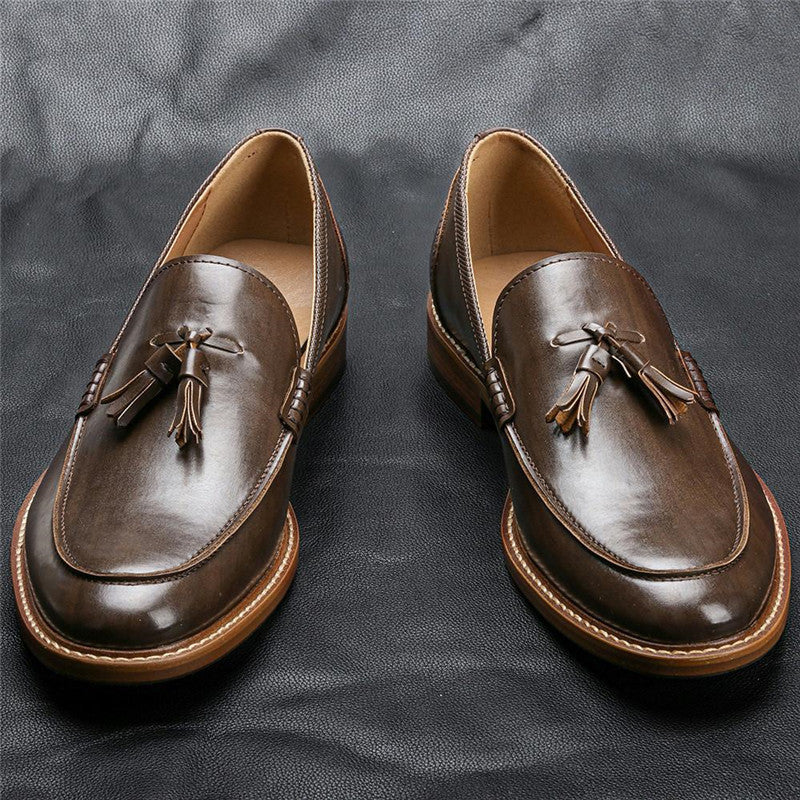 Men Casual Shoes Leather Loafers Business Dress Formal Shoes - Sophinity