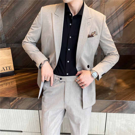 Korean Style Slim-fit Trendy Business Jacket Suit - Sophinity