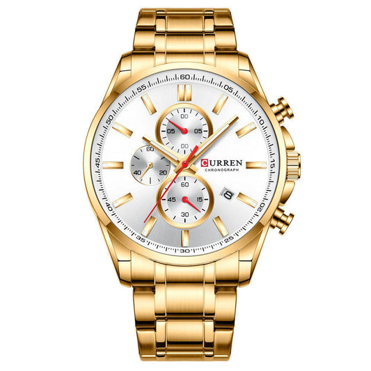 Men'S Watch Waterproof Quartz Watch Six - Hand Watch Calendar Watch Steel Band Men'S Watch - Sophinity