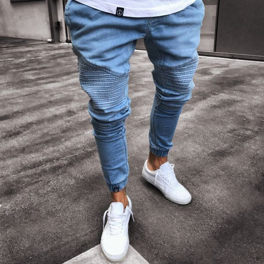 Jeans Men's Explosive Fashion Light Blue Skinny - Sophinity