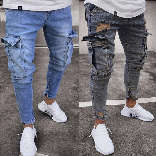 Cargo Hole Denim Jeans Men - Sophinity
