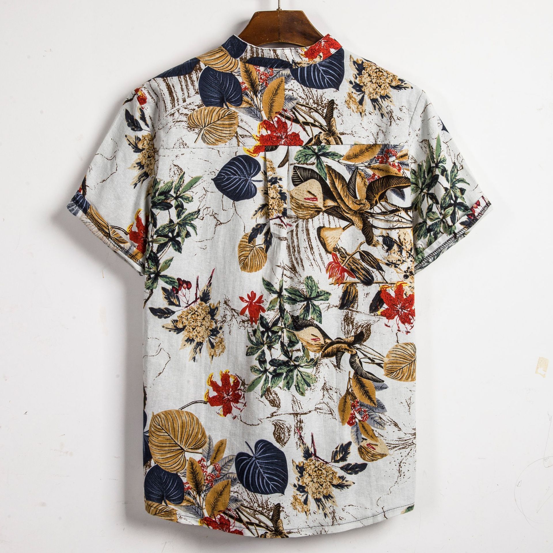 Slim shirt men contrast color printing shirt men - Sophinity