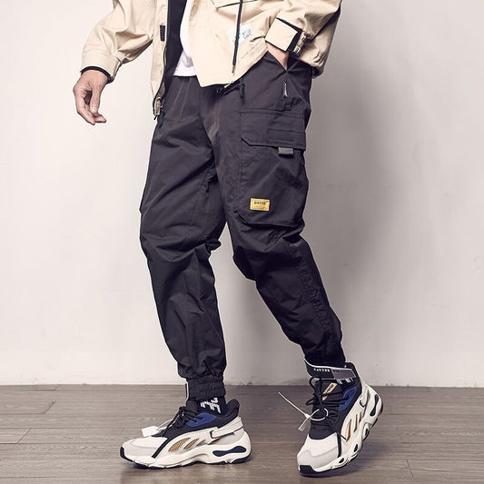 Loose casual cargo pants with velcro straps - Sophinity