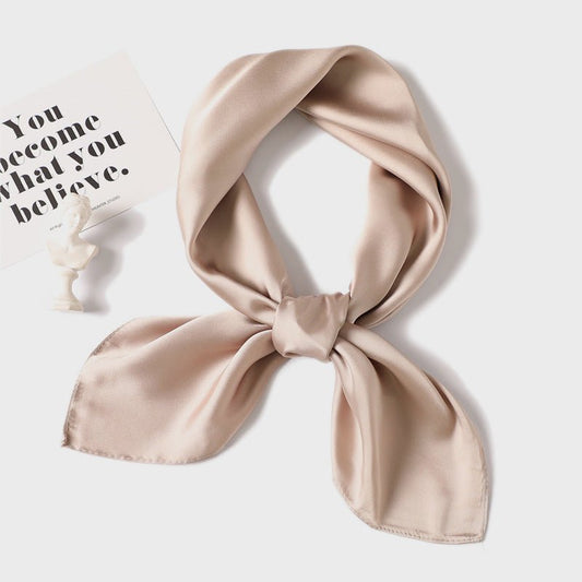 Simple Solid Color Silk - like Hair - tied Scarf - Sophinity