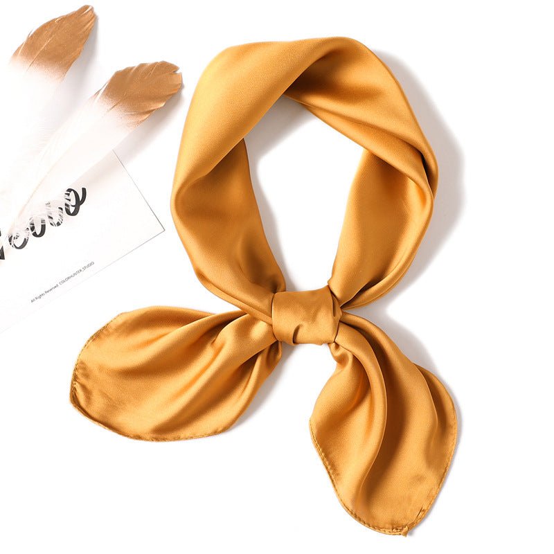 Simple Solid Color Silk - like Hair - tied Scarf - Sophinity
