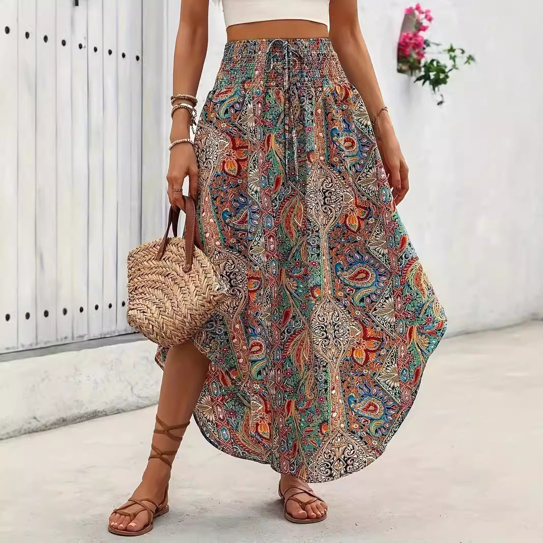 Personality Printed A- Line Skirt Casual - Sophinity