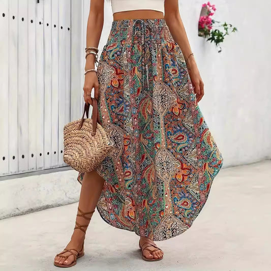 Personality Printed A- Line Skirt Casual - Sophinity