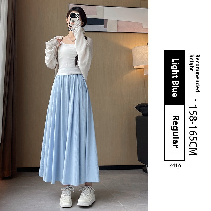 Summer High Waist A- Line Slimming Pleated Dress - Sophinity