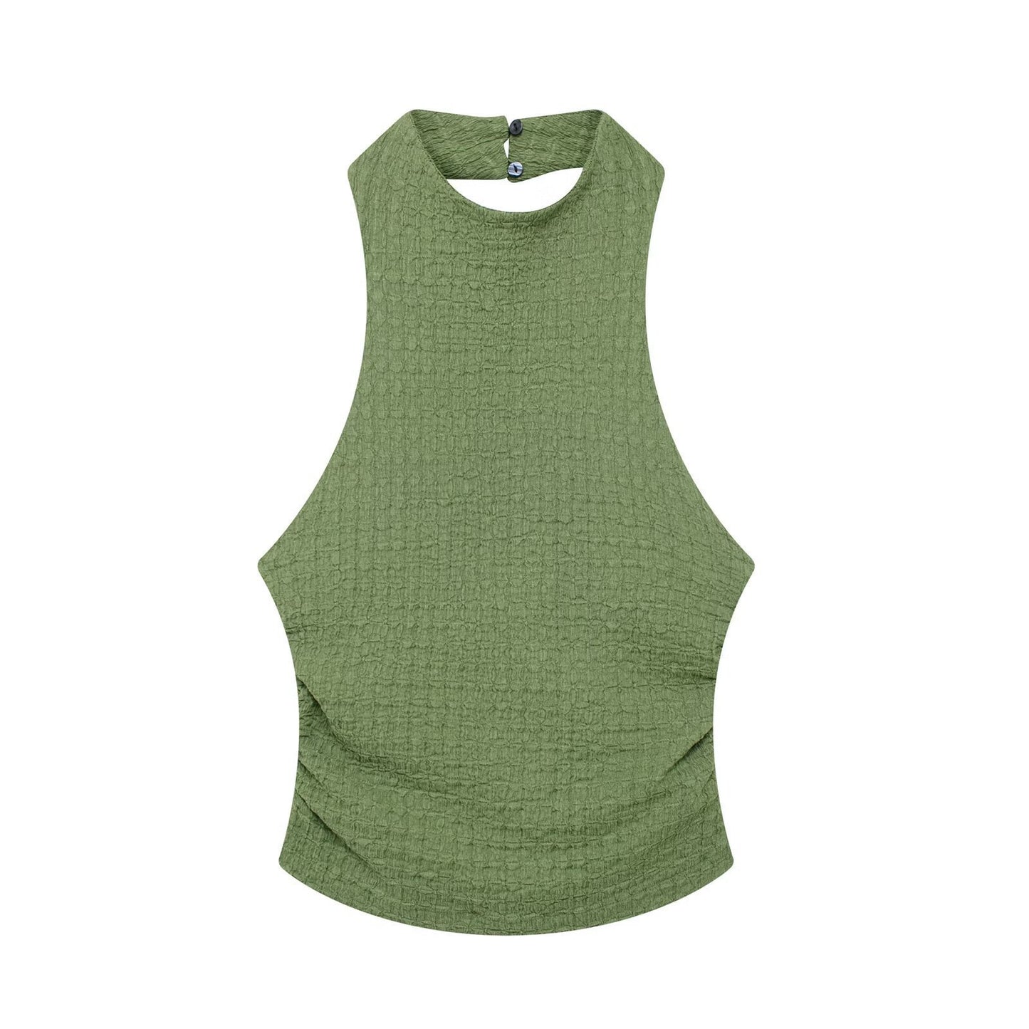 Stylish Good Texture Hanging Collar Top - Sophinity