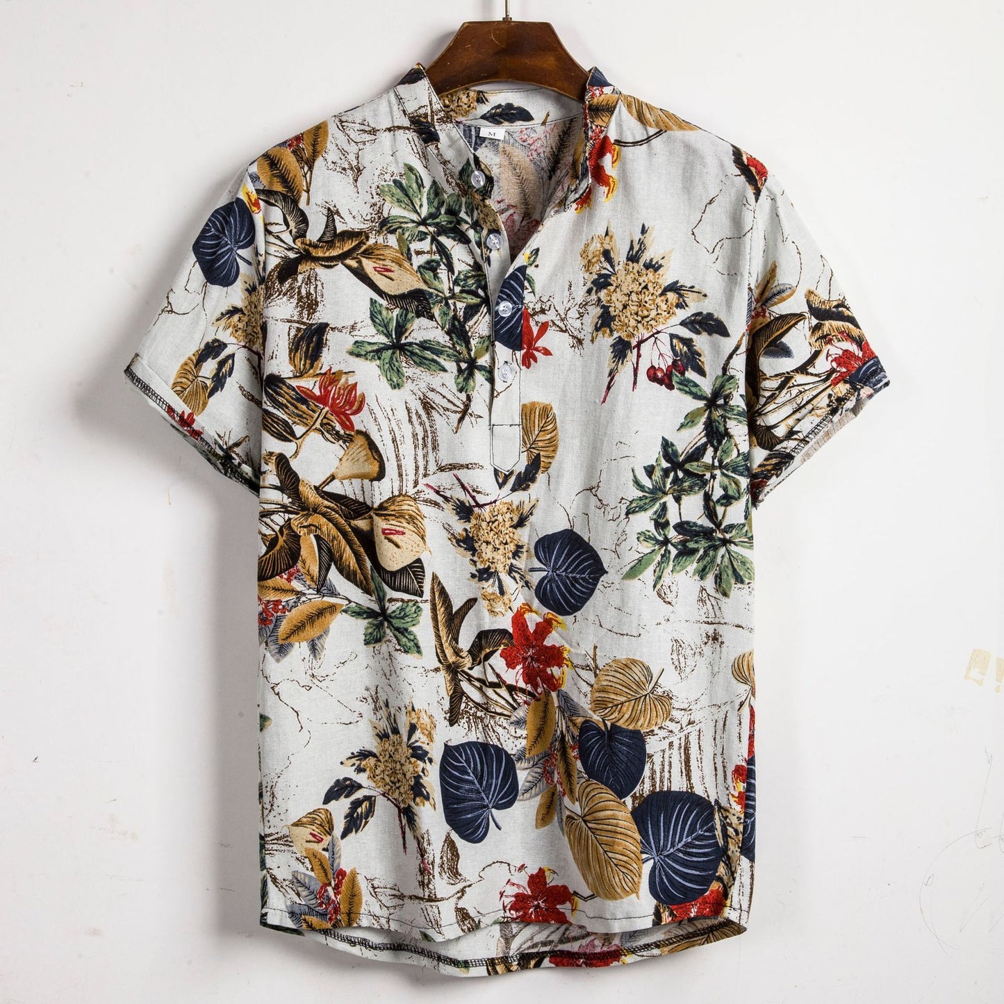 Slim shirt men contrast color printing shirt men - Sophinity