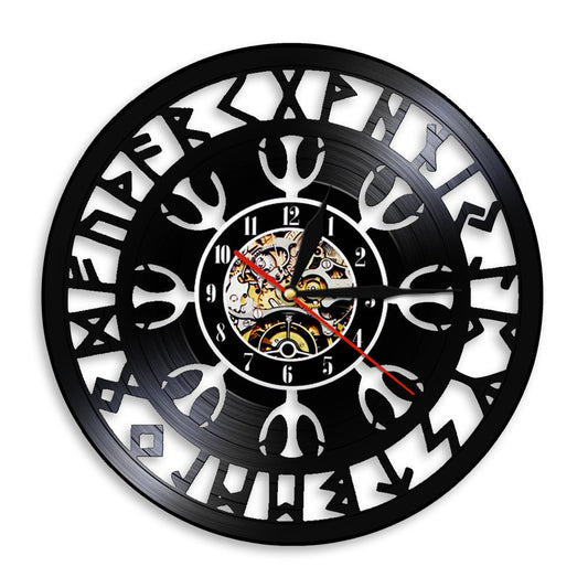 Ancient Text Charm Warrior Vinyl Record Clock Wall Clock - Sophinity