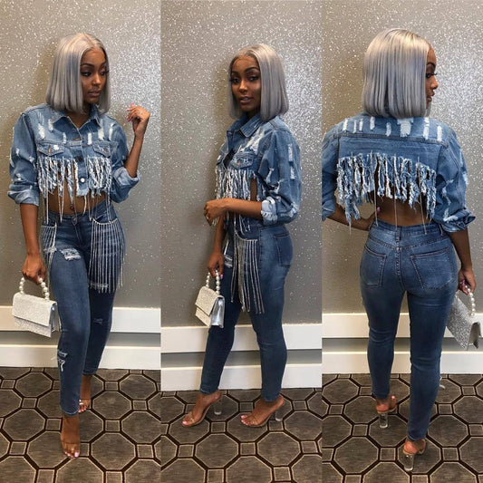 Fashion Women's Jackets Cropped Denim Tops - Sophinity