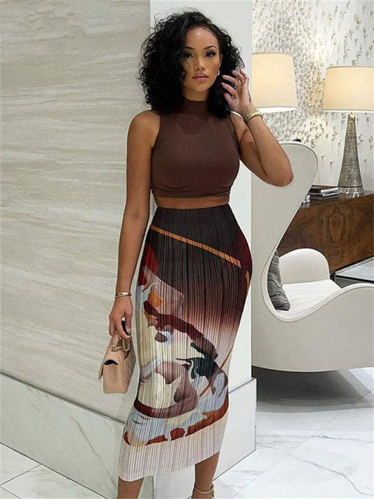 Summer New Printed Women's Elastic Waist Dress - Sophinity