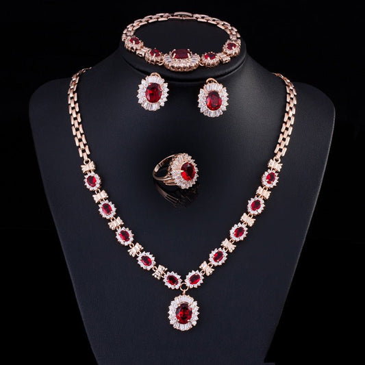 Big Brand Retro Zircon Necklace Set Chain Women - Sophinity