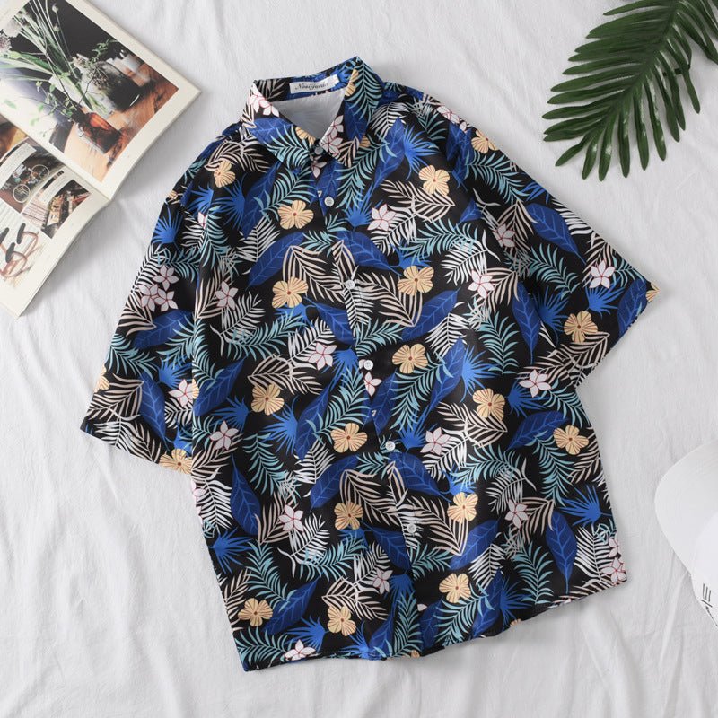 Hong Kong Style Half C Short - sleeved Floral Shirt - Sophinity