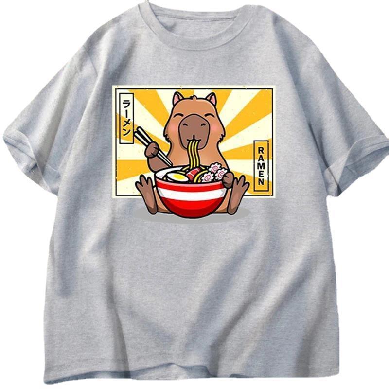 Capybara Cotton T-shirt Men's Clothing Oversized - Sophinity