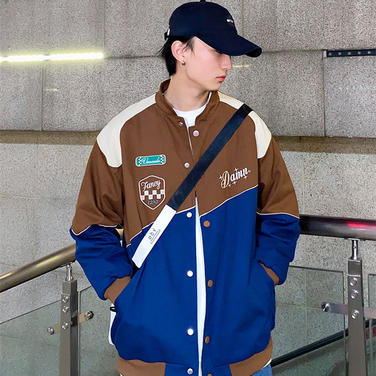 Men's Street American Style Niche Colorblock Coat