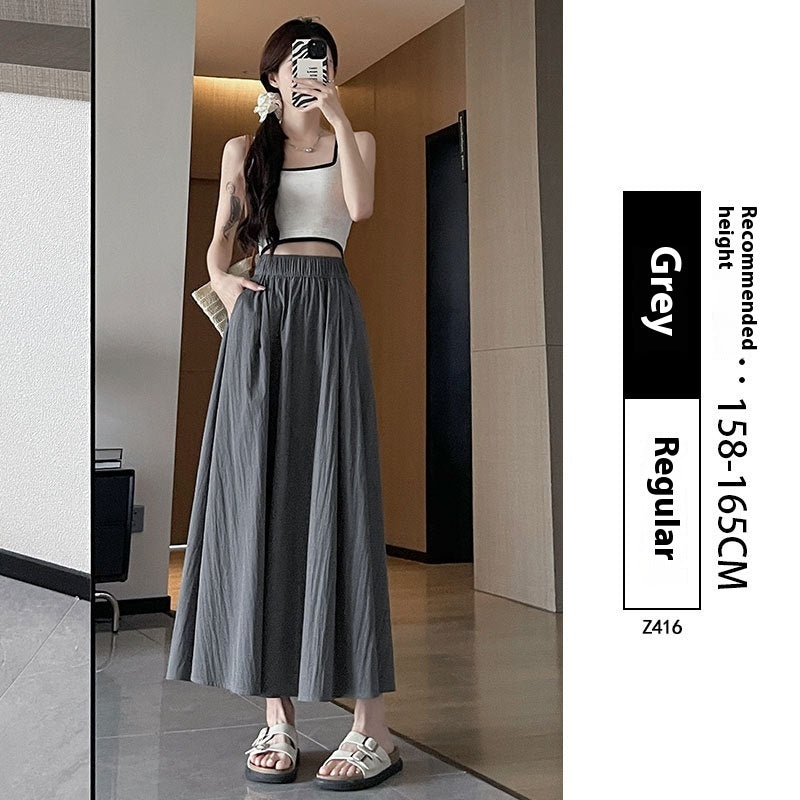 Summer High Waist A- Line Slimming Pleated Dress - Sophinity