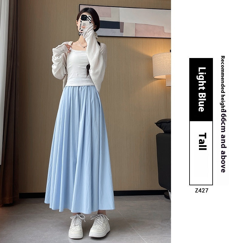 Summer High Waist A- Line Slimming Pleated Dress - Sophinity