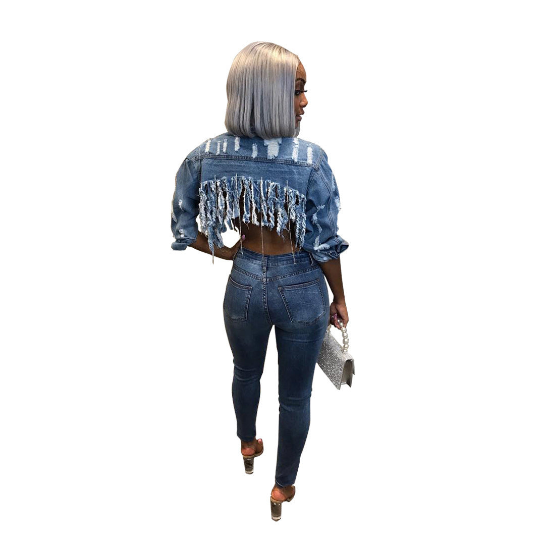 Fashion Women's Jackets Cropped Denim Tops - Sophinity