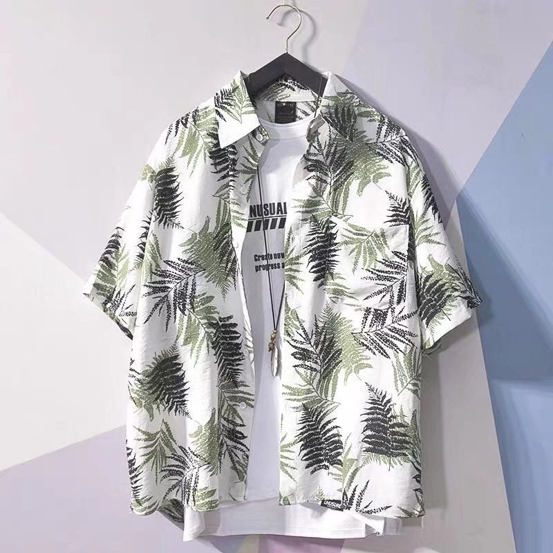 Hong Kong Style Half C Short - sleeved Floral Shirt - Sophinity