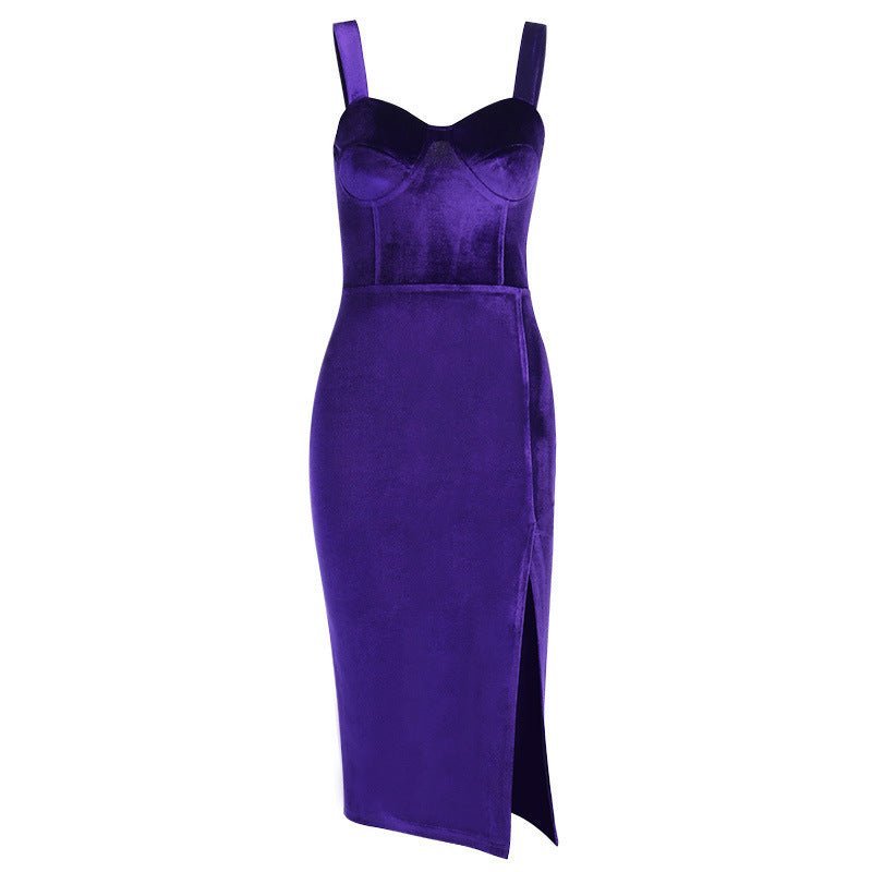 Suede dress with straps - Sophinity