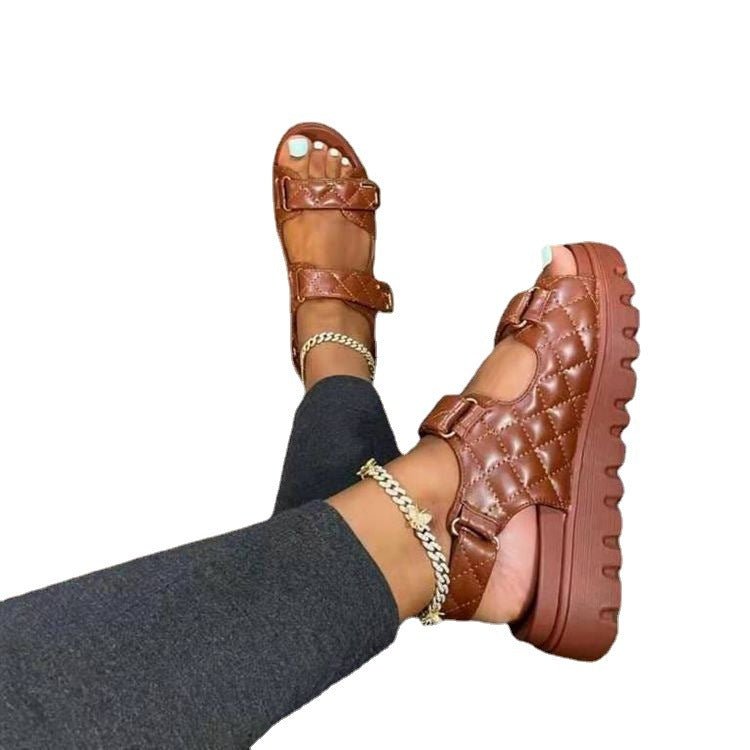 Velcro Platform Sandals - Sophinity