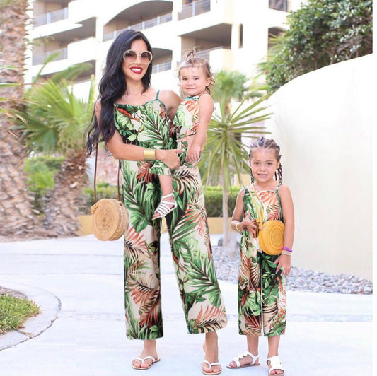 Mother And Daughter Green Sling Family Parent - Child Suit - Sophinity