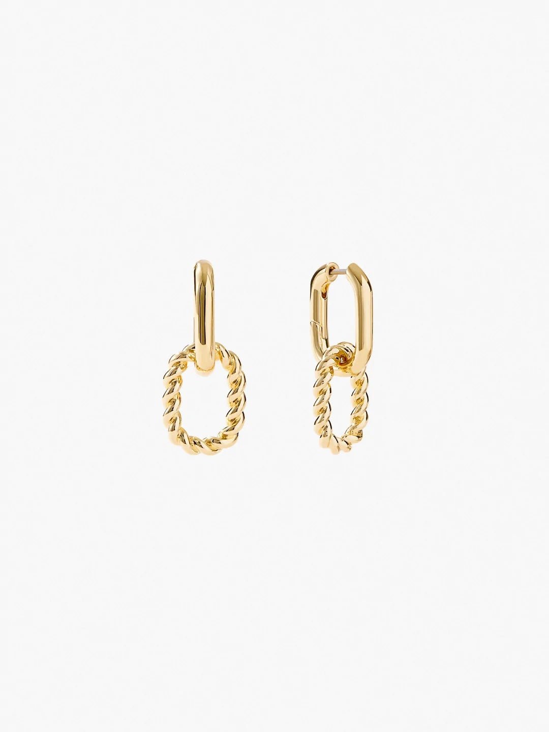 S925 Sterling Silver Gold - plated Double Ring Buckle Detachable Earrings For Women - Sophinity