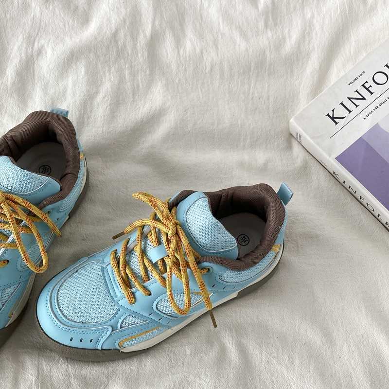 Blue Platform Breathable Bread Board Shoes For Women - Sophinity