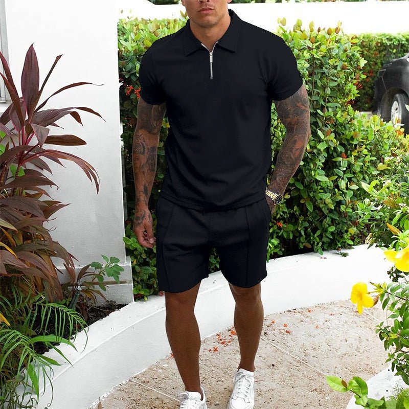 Men's Short - sleeved Shorts Casual Suit Two - piece Suit - Sophinity