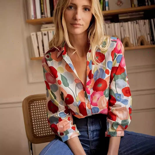 3D Digital Printing Long Sleeve Shirt Floral Top Gorgeous - Sophinity