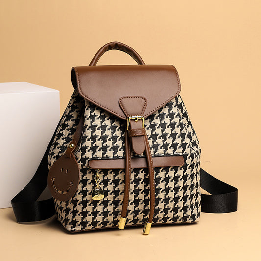 Houndstooth Backpack Women High Capacity Travel Bags Girls - Sophinity