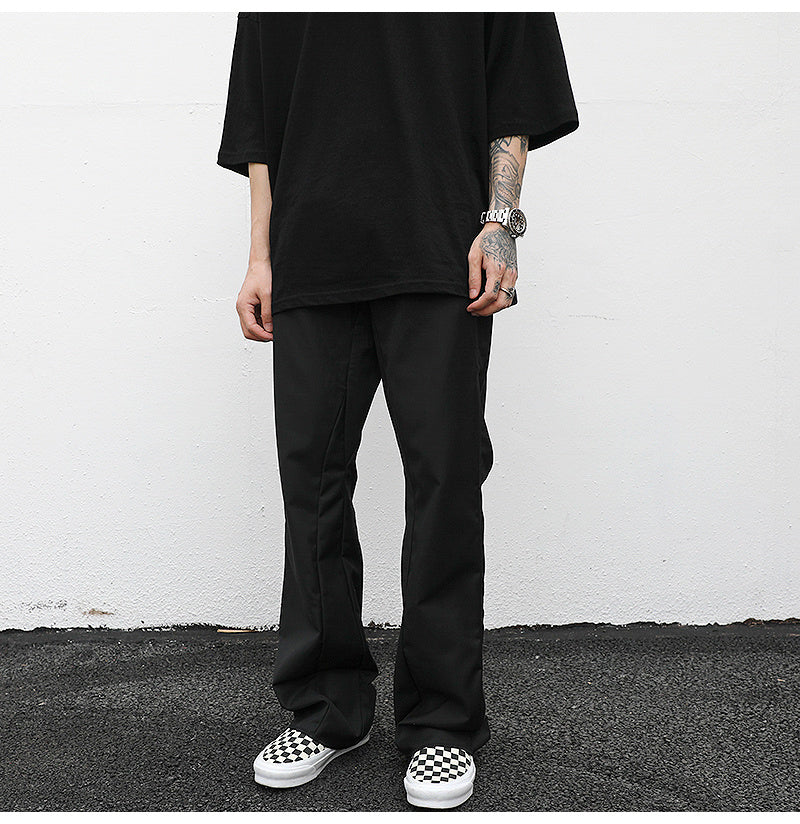 High street style drape flared trousers