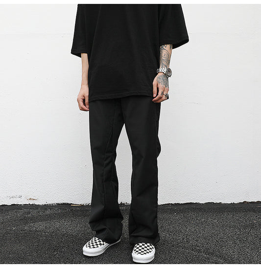 High street style drape flared trousers