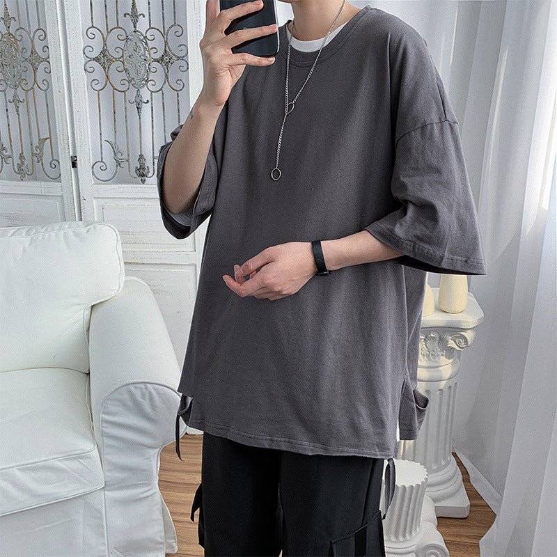 Round collar Solid color short sleeve - Sophinity