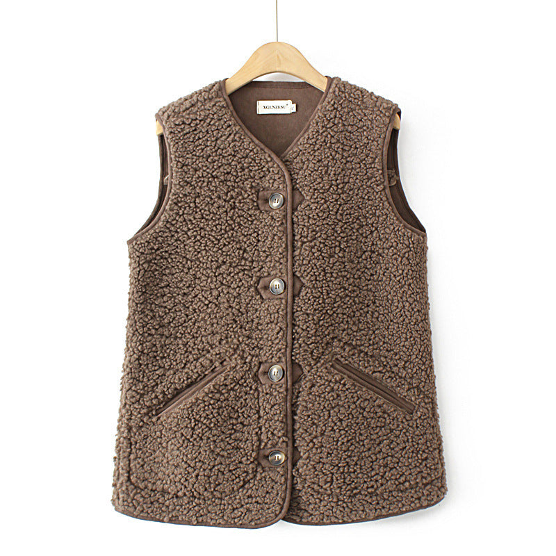 Lambswool Vest Plus Size Women's Clothing Composite Suede Nap - Sophinity