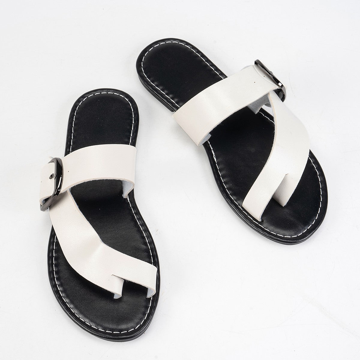 Summer Buckle Toe Clip Sandals Fashion Flat Beach Shoes Casual Comfortable Slides Slippers - Sophinity