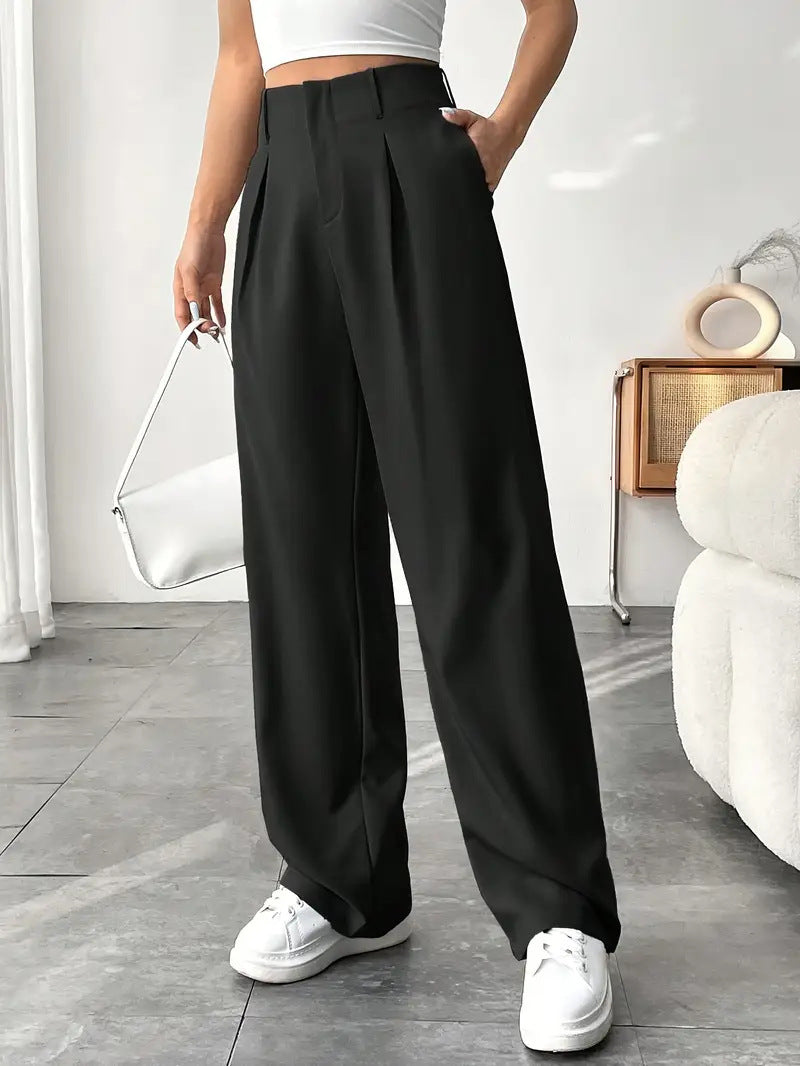 Autumn And Winter High Waist All-matching Wide Leg Leisure Suit Pants For Women - Sophinity