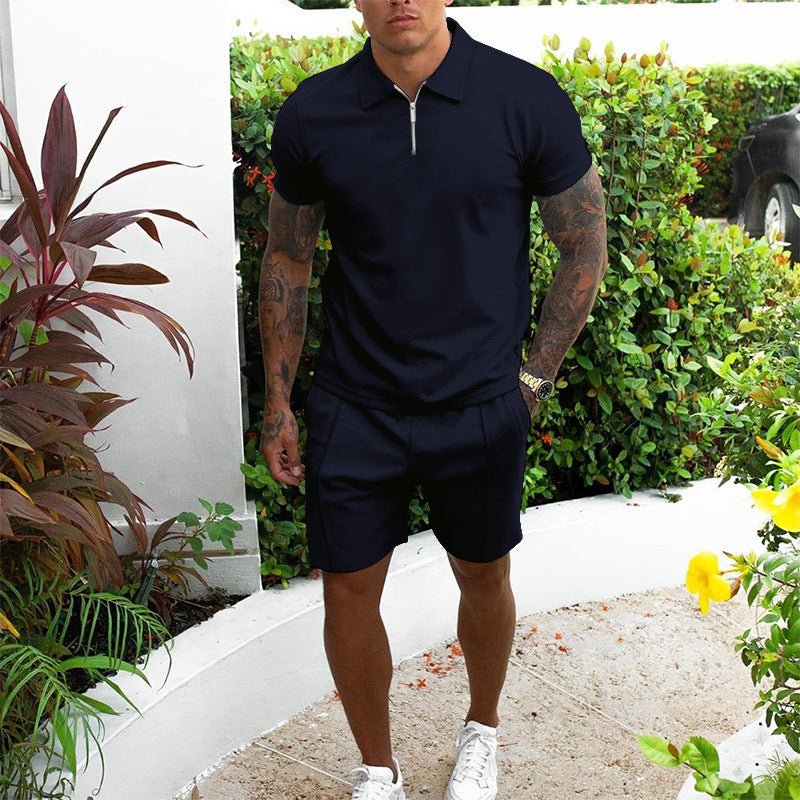 Men's Short - sleeved Shorts Casual Suit Two - piece Suit - Sophinity