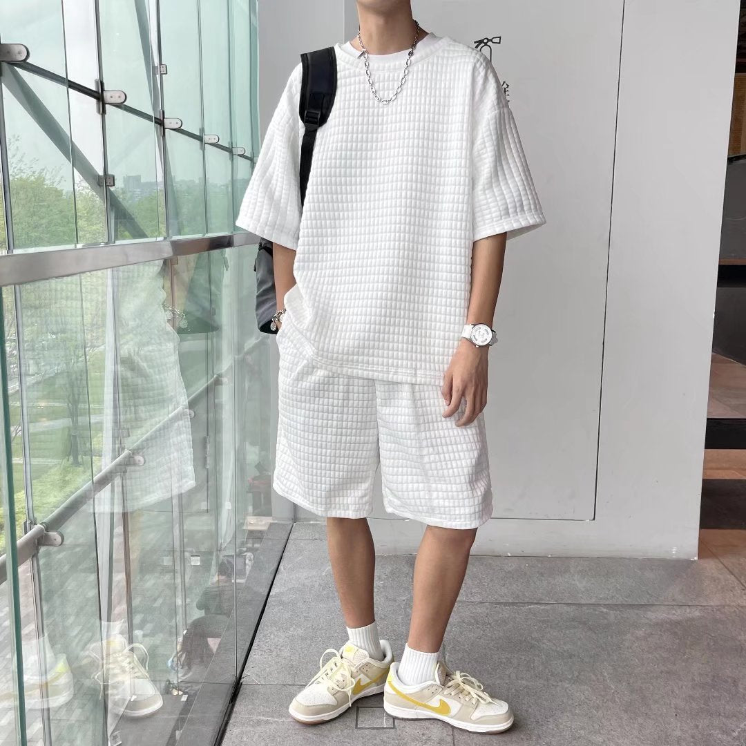 Loose Short Sleeve T-shirt Shorts Trendy Handsome Casual Two - piece Suit - Sophinity
