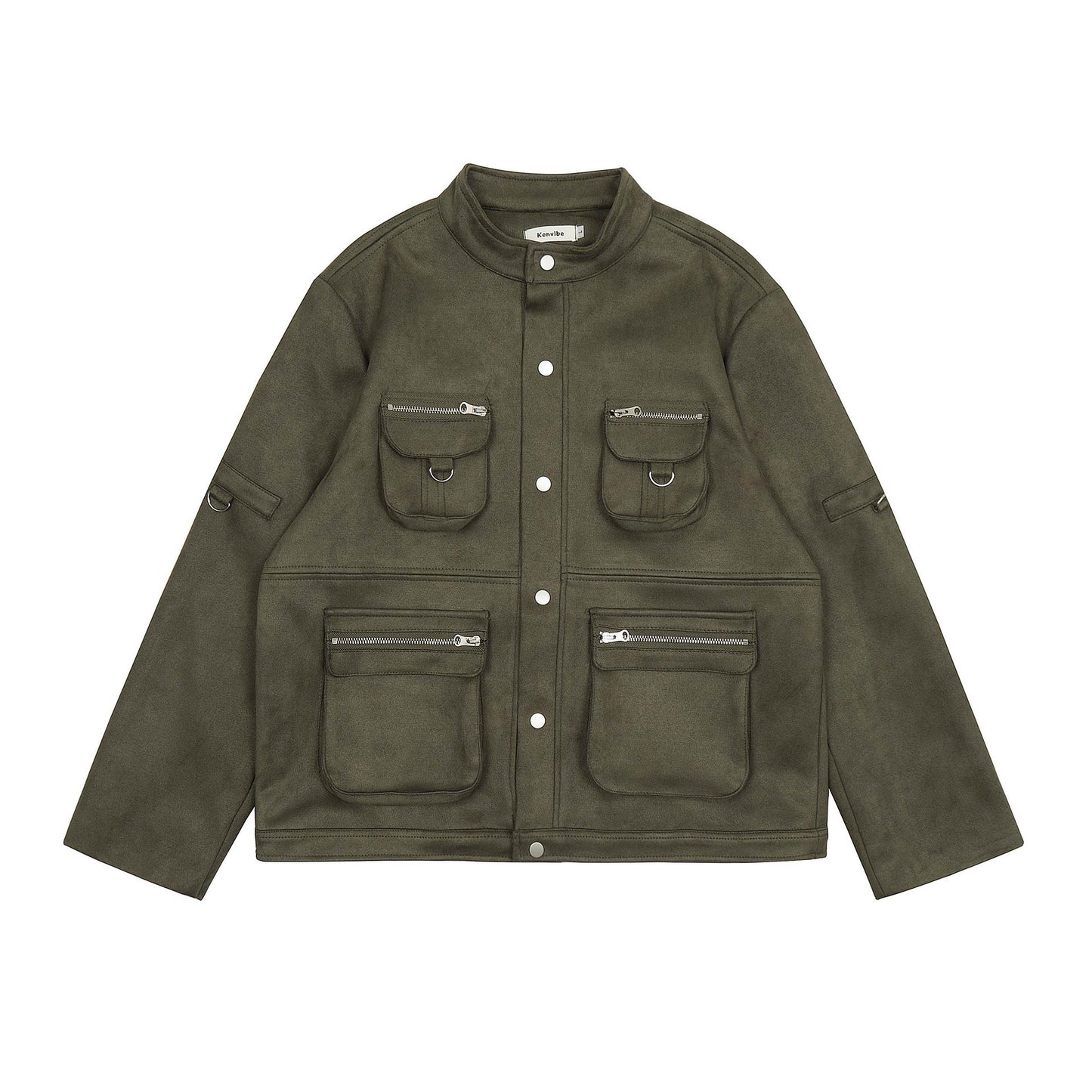 High Street American-style Multi-pocket Suede Flight Jacket