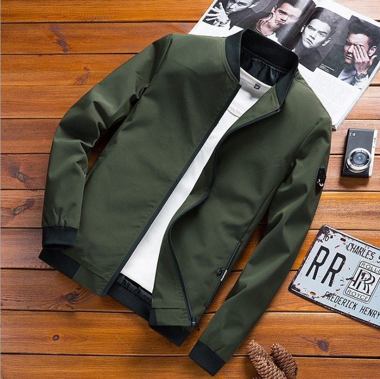Spring And Autumn Korean Slim - fit Solid Color Coat Men's Jacket - Sophinity
